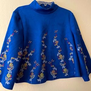 Zara blue embroidered tunic